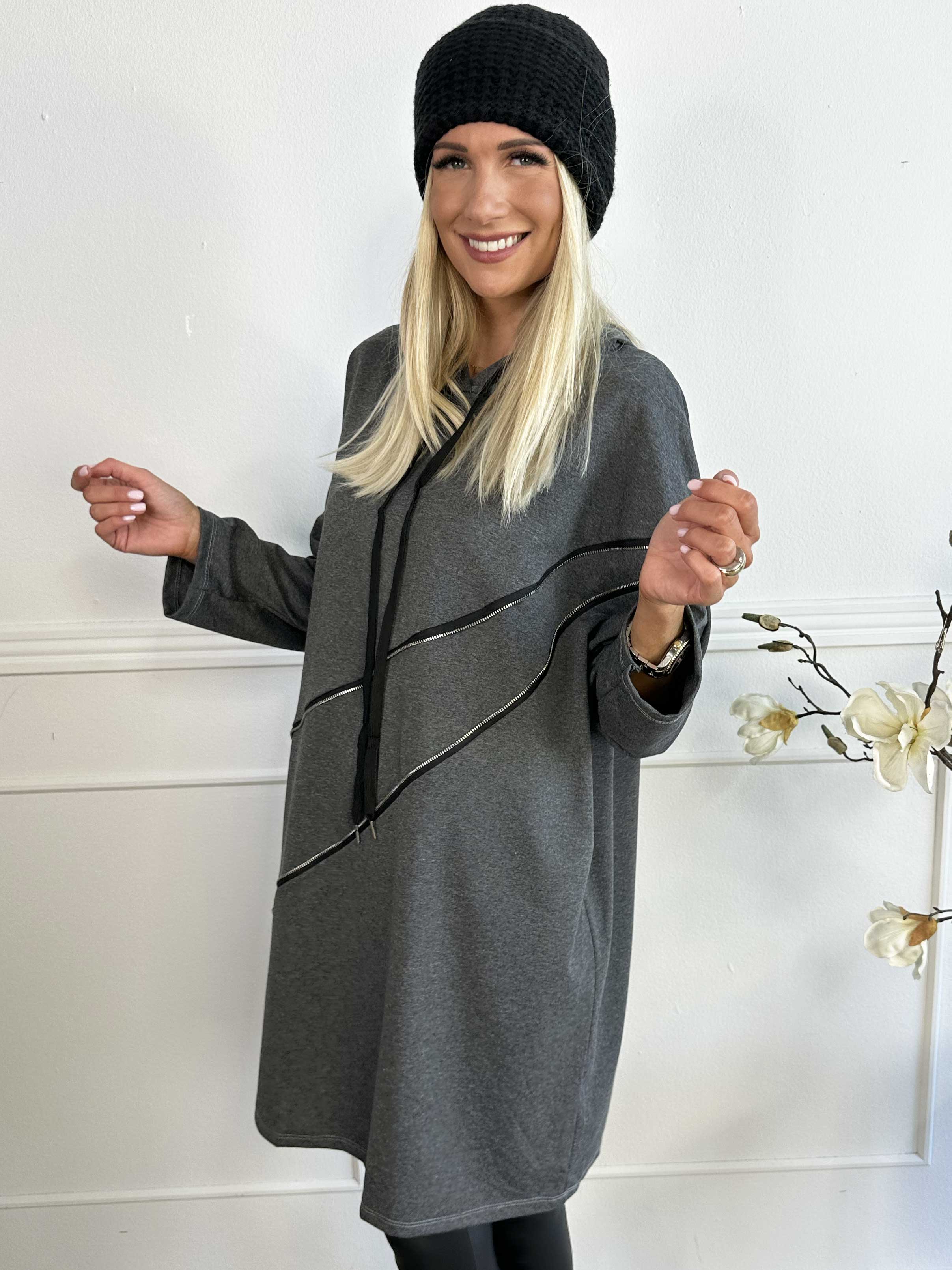 Merah - Hoodie med dragkedja